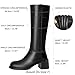 Reitoye Knee High Black Boots Women Round Toe Chunky Block Heeled Boots Side Zipper Tall Gogo Boots Shoes Size 8