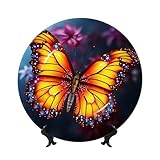 Plusieurs tailles : cette assiette décorative ronde dispose de quatre tailles au choix : 15,2 cm, 17,8 cm, 20,3 cm, 25,4 cm, de sorte que vous pouvez choisir l'assiette en porcelaine qui vous convient pour améliorer votre décoration. Veuillez vérifier et mesurer soigneusement la taille avant d'acheter. Le paquet contient : une plaque décorative, un cadre inférieur, un crochet et un autocollant