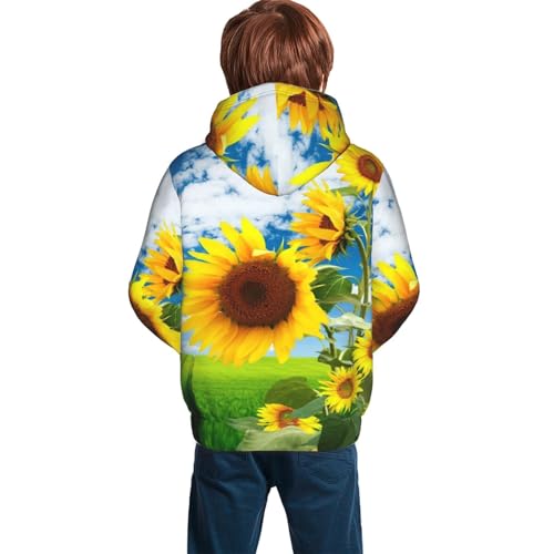 Sunflower Boy, Girls Sports Shirt Youth Pullover Fashion Hooded Sweatshirt2
