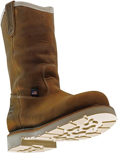 Image of Thorogood American Heritage 11 inch Steel Toe Wellington Boots for Men - Premium Full-Grain Leather, Slip-Resistant Heel Outsole and Comfort Insole