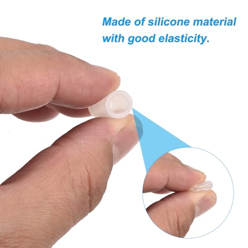 Image of uxcell 88Pcs Silicone End Caps, 6mm(1 /4 inch) ID 13mm(1 /2 inch) Height Round Rubber Elastic Screw Thread Protectors Soft Flexible Screw Bolt Covers Caps for Metal Tube Rod Bolt, Clear