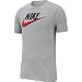 Nike Men's NSW Tee Brand Mark, Dark Grey Heather/Black/University Red, Medium