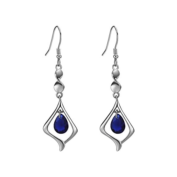 Gemstone Gold Plate 925 Sterling Silver Drop Earrings for women
