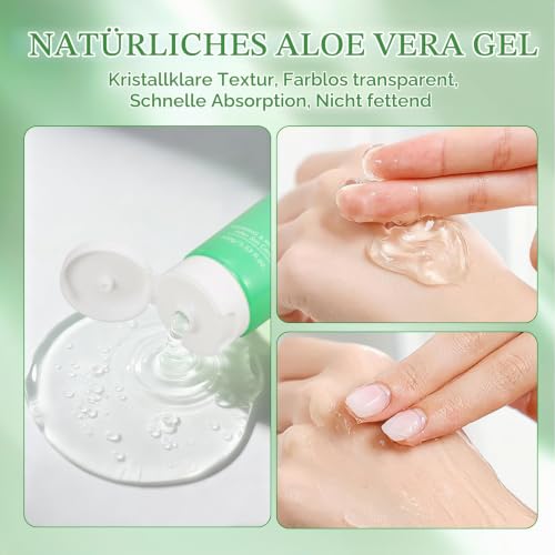 ASYBO 200 ML Aloe Vera Gel – 99% reine Bio-Aloe Vera Feuchtigkeitscreme für Gesicht und Körper (100ml x2) – Ansicht 3