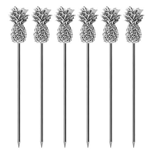 YES Time Stainless Steel Pineapple Martini Cocktail Picks for Fruit,Cocktail,Party,Wedding Set of 6