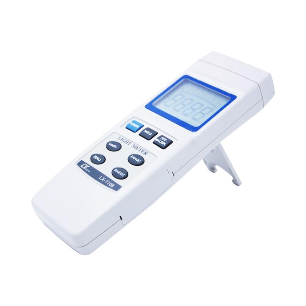 Luxómetro digital portátil (rango: 0 a 400.000 lux), luxómetro digital de iluminancia para quirófanos, auditorios y sistemas de climatización | Modelo LX-1108