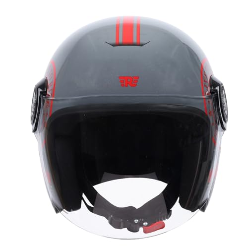Image of ROYAL ENFIELD Copter Live to Ride Open FACE Helmet Grey & RED M