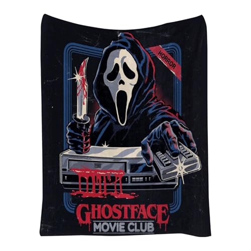 Ghost Blanket Throw, Ghost Face Blanket, Halloween Throw Blanket Skulls, Soft Cosy Fleece Blanket, Spooky Ghost Throw Blanket, Skull Blanket Throw For Sofa, Couch, Bed, Living Room, Halloween Decor