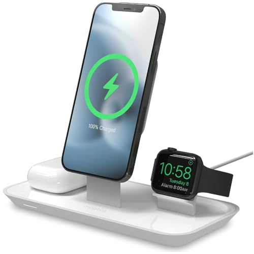 Mophie 3-in-1 Wireless Charging Stand (MagSafe iPhone + Watch + AirPods, 15W) — view 3