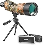 BARSKA Blackhawk 20-60x60 Waterproof Straight Spotting Scope w/ Tripod, Soft Carry Case & Premium Hard Case (Camoflauge)
