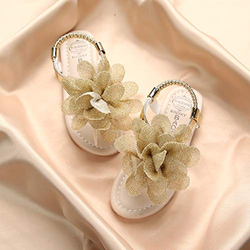White Sandals for Girls Toddler Shoes Casual Shoes Flower Girls Kids Baby Shoes Solid Sandals Princess Baby Shoes (Yellow, 8 Toddler)2