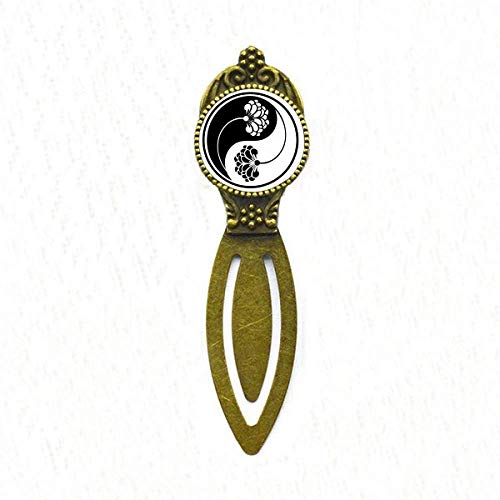 Marque-page bouddhiste Yin-yang, cadeau idéal fleur rétro pour lecteur
