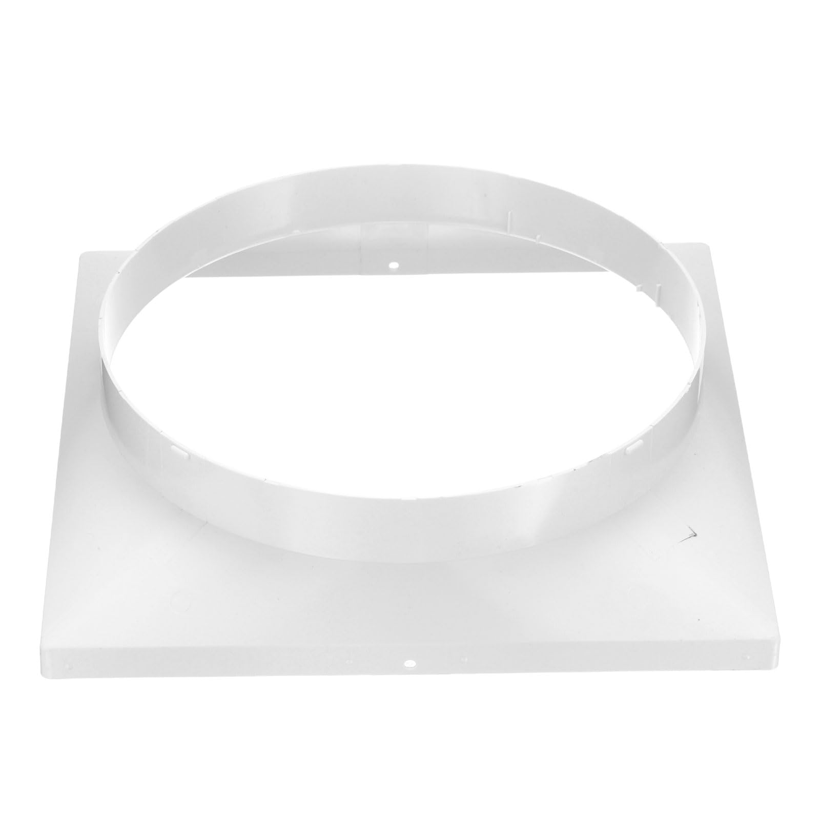PATIKIL 280mm to 250mm Duct Connector Flange, Plastic Square to Round Straight Ceiling Diffuser Adapter for Air Heating Cooling Ventilation System HVAC Exhaust Fan Dryer Vent, White