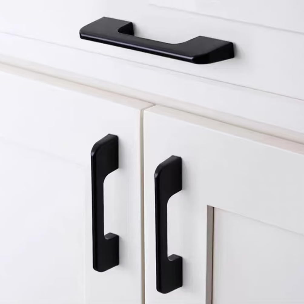 Tiradores de Muebles largo Negro,Manijas para Gabinete Modernos,Aluminio Sólido | Superficie Anodizada,Mango en Proa Tiradores de Puertas de Armario- 1152mm/45.4in