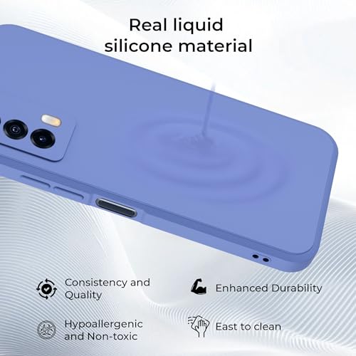 Image of A rtistque Liquid TPU Silicone Matte Shockproof Flexible with Camera Protection Soft Back Cover Case for Vivo iQOO Z5 5G - Blue