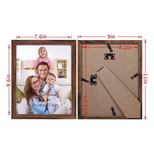 Image of Giftgarden 8x10 Picture Frame Brown Set of 12, Multi Rustic Walnut Wood-Color 8 by 10 Photo Frames Bulk for Wall or Tabletop Display