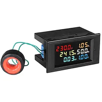 xcluma 6 in 1 Energy Meter, 80V-300V AC 100A Power Meter Voltage Current Power Factor Active KWH