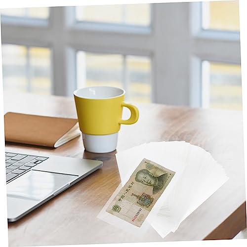Uonlytech 50pcs Currency Sleeves for Banknotes Currency Bags for Collectors Commemorative Protection for Stamp Collecting 5