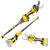 2-IN-1 Electric Pole Pruning Shears Cordless Compatibility with Dewalt 20V MAX Battery, 1.6' Cutting Diameter Pruner, 14.8 FT MAX Extension Pole Saws for Tree Trimming(NO Battery) (Pruning Shears-1)