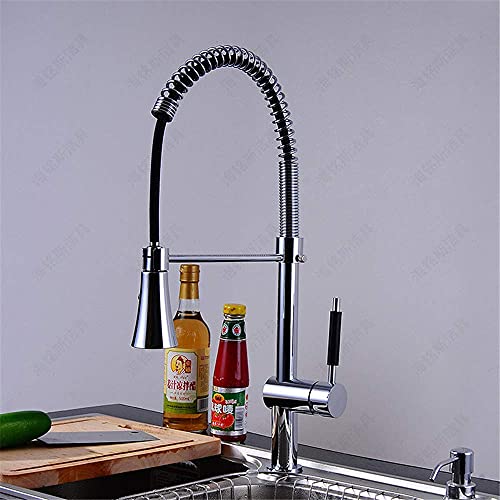 Robinet de cuisine avec douchette extractible mitigeur noir et chrome