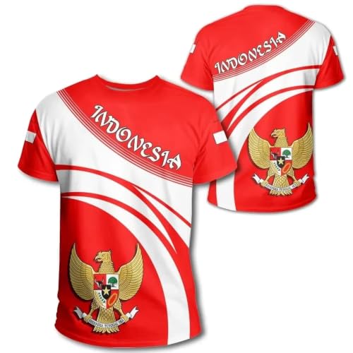 T-shirt de football indonésie respirant, tee shirt sport à manches courtes