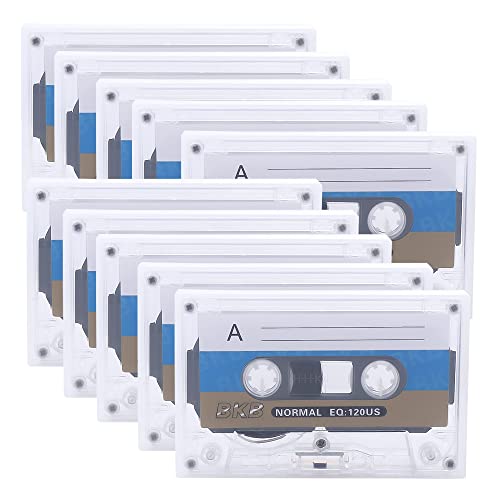 10Pcs Blank Cassette Tape 60 Mins Blank Tape Magnetic Audio Tape Recording Player for Speech Music Recording Standard Cassette