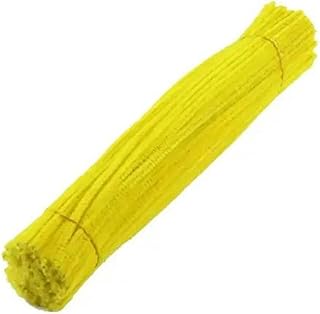 WHUCTM Ramos hechos a mano con barra giratoria para interacción entre padres e hijos, 100 unidades de varillas giratorias de lana de colores para intelectuales, color amarillo claro