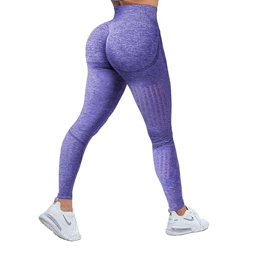 Fsphistik Leggins Mujer Push up | Mallas Deporte Mujer | Pantalones Mujer | Ropa Deportiva Mujer | Leggins Mujer | Push Up Leggings Yoga con Efecto de Cintura Alta y elástica (S, 10-Morado)
