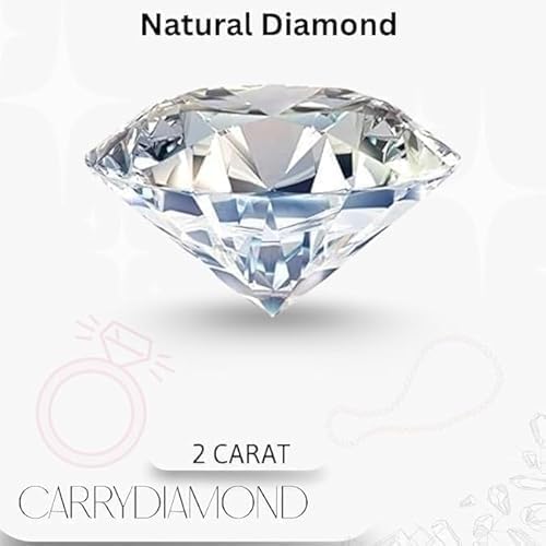 2Ct Natural Certified Diamond – 8mm Round Cut D Color VVS1 Clarity Loose Gemstone for Necklace, Bracelet, Rings & Fine Jewelry Making