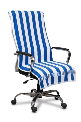 Image of ROMAN HOME Car & Office Chair Towel with 2 Tie Knots| Super Soft 400 GSM (2, Blue line)
