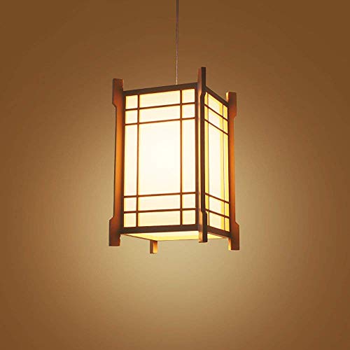 Lustre E27 magasin de vêtements ou de journaux en suspension bois massif LED rustique