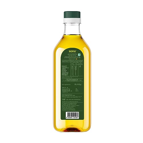 Image of Sano Pomace Olive Oil 1L Pet Bottle | Spain-Imported Edible Oil | Ideal for Deep Frying, Sauteing & Roasting | High Smoke Point Cooking Oil for Indian Kitchen | 1000ml (Pack of 3)