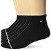 Tommy Hilfiger Men's 6 Pack Basic Sport Quarter Sock, Black, 10-13/6-12