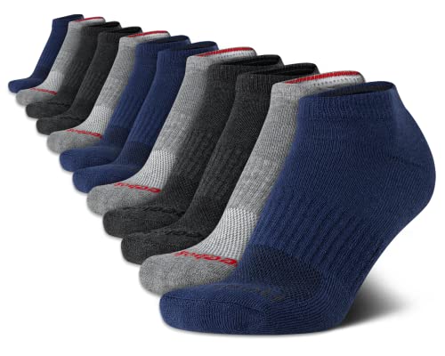 Reebok Boys' Socks - Athletic Low Cut Ankle Socks (12 Pack), Size Medium, Navy/Grey #TOP5
