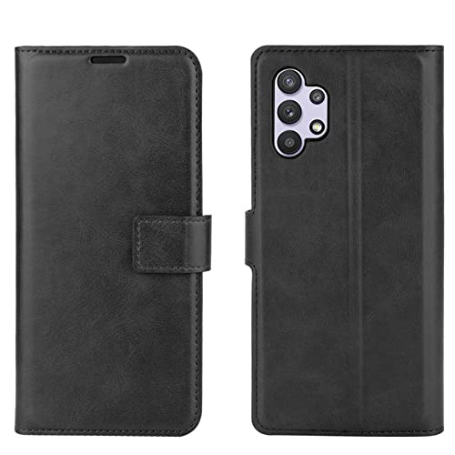 Flip Case for Samsung A32 4G Wallet PU Leather Magnetic Protective Cellphone Case for Samsung Galaxy A32 LTE A325M 6.4 Inch Folio Book Cover with Stand (Black)
