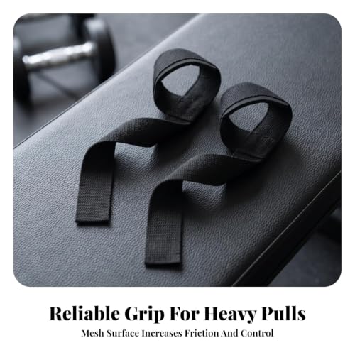Image of Lifting Straps with Padded Wrist Loops Secure encircling Design, Heavy Duty, Grip Straps with Hook-and-Loop Fastening, for Deadlifts Standard