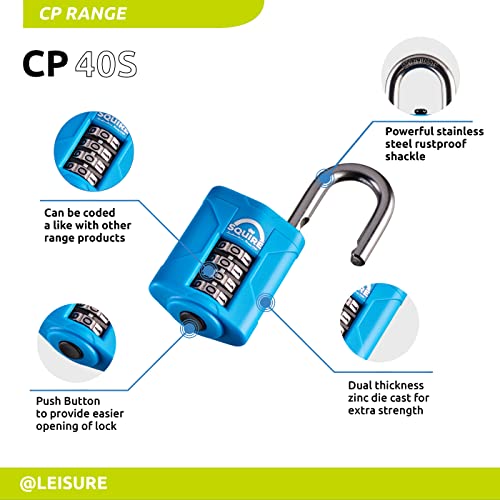 Squire Heavy Duty Padlock (CP40S), Toughest Steel Shackle, 4 Wheel Combination Padlock - Image 4