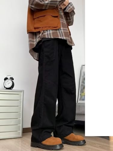 Denim Spring and Autumn Straight-Leg Loose European and American Long Pants for Men3