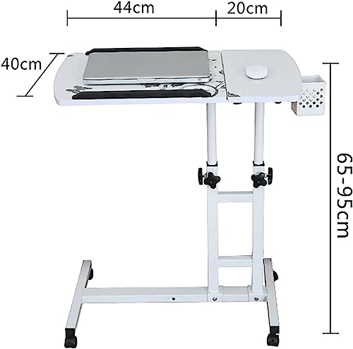 Table de lit réglable avec roulettes et cadre en acier robuste - 3