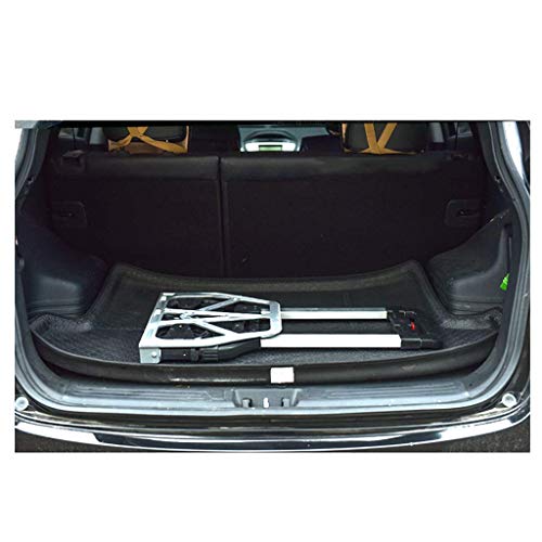 WLKINF Einkaufstrolley, Trolley, Auto, zusammenklappbar, tragbar, Auto, Aluminiumlegierung, Push-Auto, schwerer King-Anhänger, Handhabung von Einkaufswagen (schwarz plus Tasche) – Bild 7