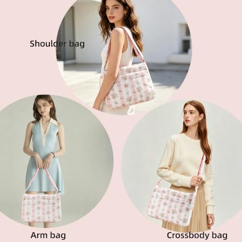 YoriBerry Pink Floral Crossbody Shoulder Bag for Women, Cute Floral Handbag — view 4