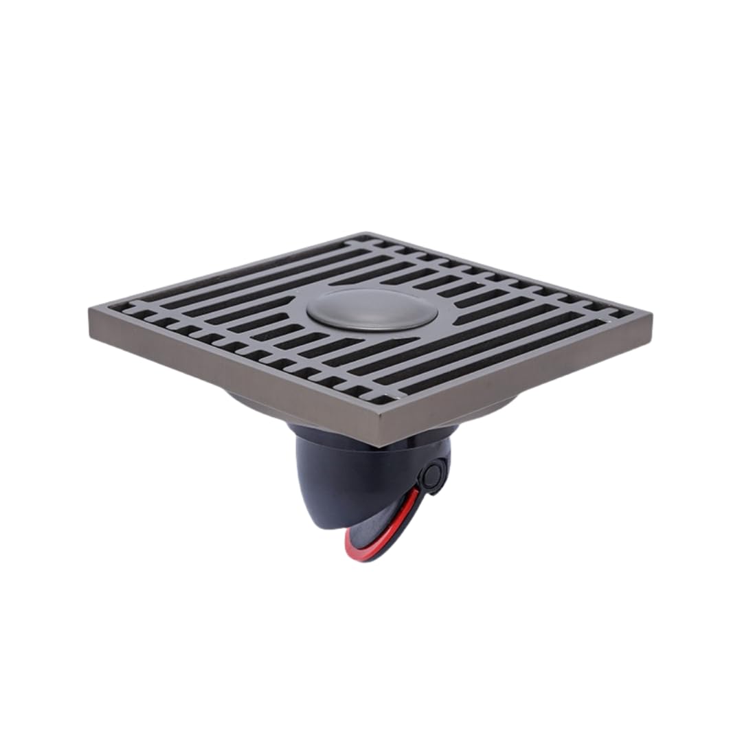 KJdxfhFH Bathroom floor drains, Invisible Floor Drain Pure Copper Washing Machine Deodorizing(Gray Dualuse,Black straight row)