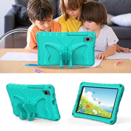 Coque antichoc Samsung Tab A9 pour enfant avec support papillon mignon