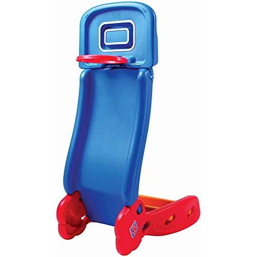 Super Big Clearance! Grow'n Up 2-in-1 Basketball to Slide (2035) with Junior Sized Basketball - Easy to Convert from a Sturdy Slide to Playing a Game of Hoop (30" high) - Fun Indoor & Outdoor Gift for Toddler