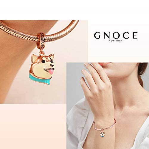 Image of GNOCE Pet Dog Bowl Bead Charm For Women, S925 Sterling Silver Bead Charm NecklaceBracelet for Her, Jewelry Gift
