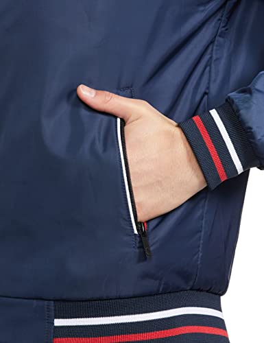 Image of The Indian Garage Co Men Slim Fit Solid Bomber Jackets