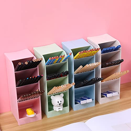 Pot à crayons de bureau rose : organiseur 8 compartiments - 6