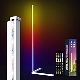 MIHEAL RGB Corner Floor Lamp,52Keys RF Remote Controller Metal Floor Lamps,Colorful Corner Lamp,56"