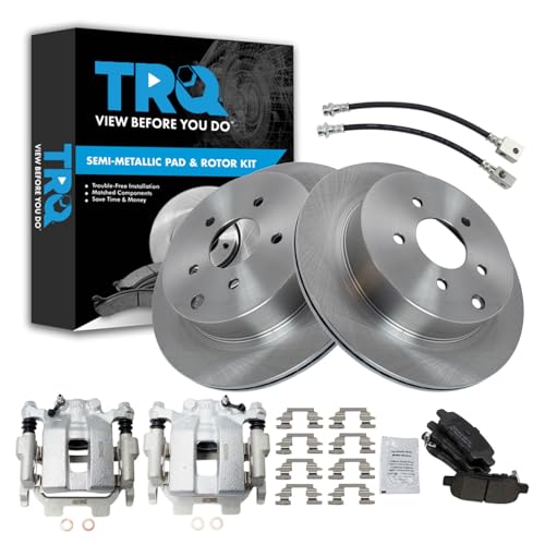 Image of TRQ Rear Brake Pad & Rotor Kit Semi-Metallic Compatible with 2018 INFINITI Q70