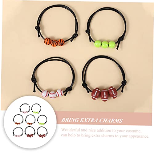 ibasenice 16 Pçs Pulseiras Charme Unissex Para Beisebol Vôlei Vestido Inspirador Feito À Mão Corda A